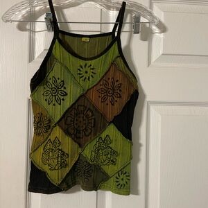EARTHBOUND Green Graphic Fitted Camisole